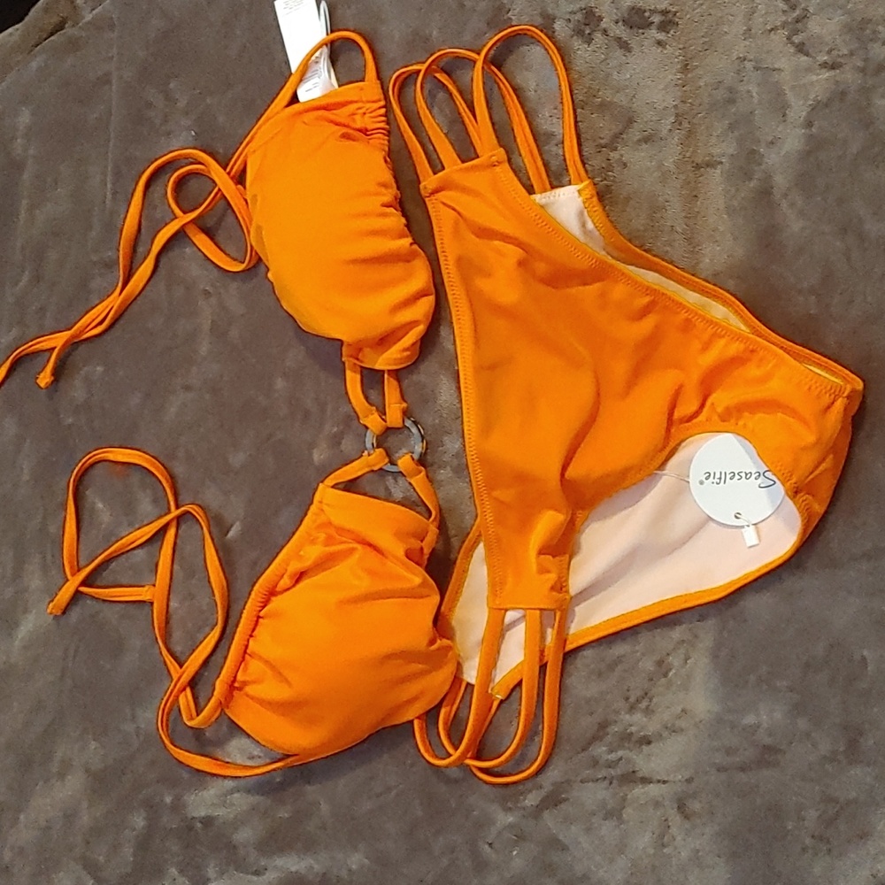 Seaselfie Orange Bikini Sz XL